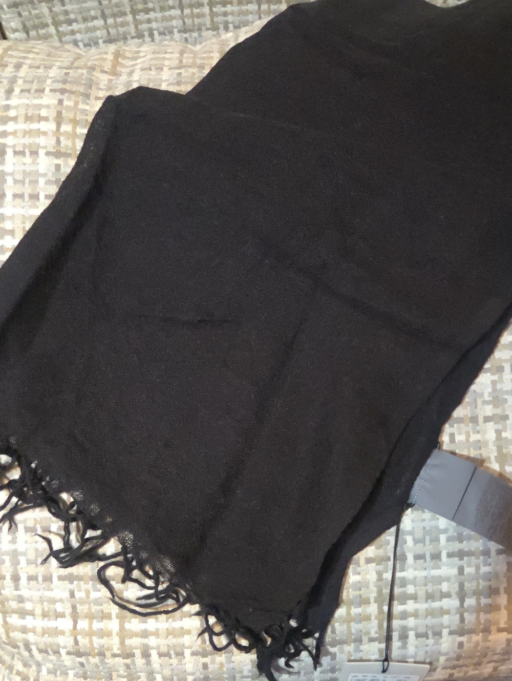C.P. Company Black Fringe Scarf With Original Tags Attached 2009